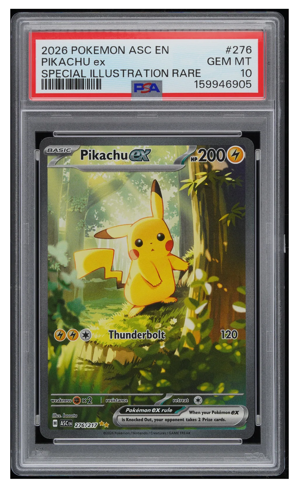 Pikachu ex 276/217 Ascended Heroes graduada PSA 10
